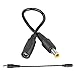 yanw 5.5mm x 2.1mm Female to 6.5mm x 4.4mm Male Straight DC Plug Adapter Power Cable
