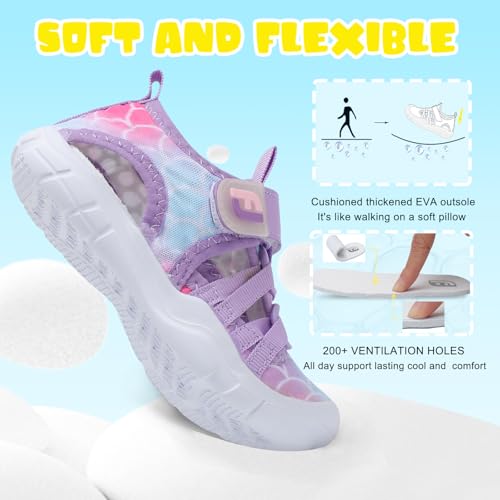Image of JOINFREE Toddler Boys Girls Water Shoes Breathable Qucik Dry Sport Beach Sandals Lightweight Barefoot Flexible