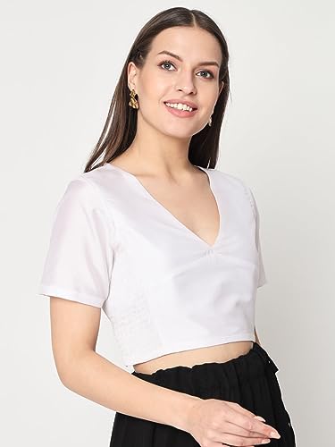 Image of studio rasa Women's Silk Blend Stretchable Blouse for Festive Wedding Party