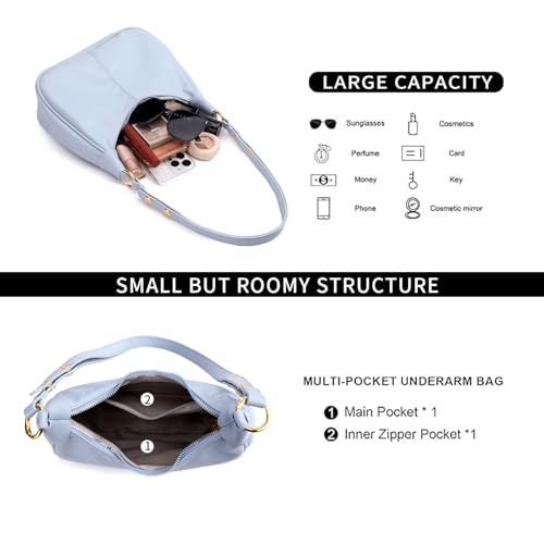 Image of Small Hobo Bags Retro Crescent Shoulder Purse Women Soft Crossbody Handbag