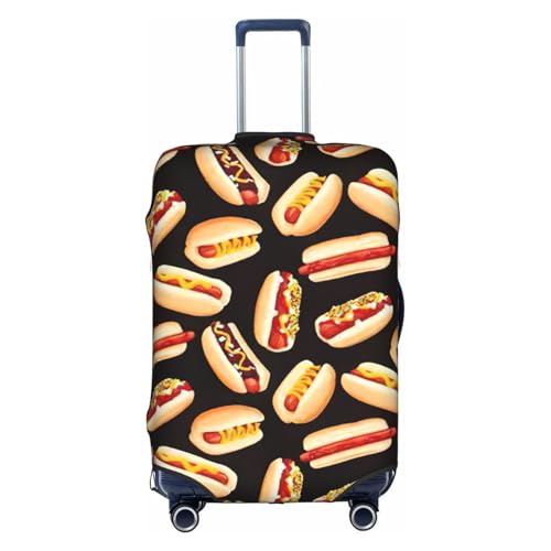 Fun Food Hot Dogs Printed luggage cover, luggage protection cover, wear-resistant luggage cover