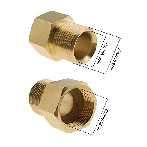 Create idea M22 15mm Male to M22 14mm Female Adapter Brass for Pressure Washer Hose Internal Thread Hose Pipe Adaoter Garden Tools - Image 3