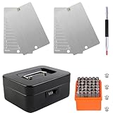Steel Bitcoin Crypto Wallet Kit with Black Metal Safe Box and Metal Stamps, Engraving Pen for Digital Cryptocurrency Backups Seed Storage Compatible with BIP39 Hardware