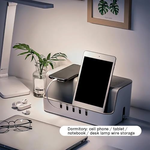 Boîte de rangement pour câbles d'ordinateur et boîtier wifi avec fentes - 3