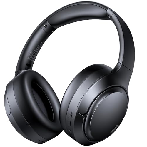 Auriculares Bluetooth inalámbricos over-ear con cancelación activa de ruido híbrida (ANC) y micrófono ENC, 100h autonomía, plegables y cómodos – Cascos Diadema para viaje, trabajo, deporte y gaming