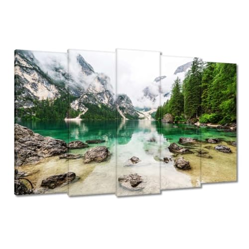 Peinture imprimée sur toile 150x95cm paysage de lac de montagne H10361M