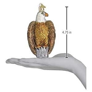 Old world christmas ornaments political gifts glass blown ornaments for christmas tree bald eagle tan brown white gold 4 16011  urban country home decor