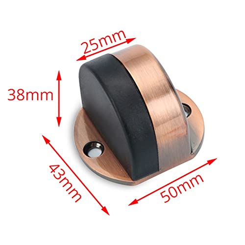 Tope de puerta de acero inoxidable autoadhesivo e impermeable con amortiguador de goma, 2 piezas 3