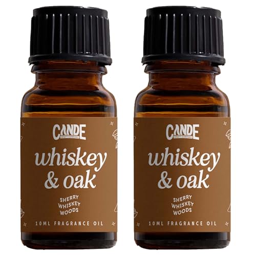 Image of CANDECraftCo Premium Fragrance Oil - Diffuser Oils Fragrances Scented for Home, Candle Soap Making Supplies, Aromatherapy Blends for House (0.34 Fl Oz) (2-Pack, Whiskey & Oak)