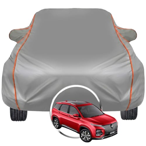 Image of Pivalo Car Cover for MG Hector All Model & Year | 100% Waterproof All-Weather UV & Paint Protection | Premium 3-Layer Fabric | Triple Stitched with Reflective Piping (Grey)