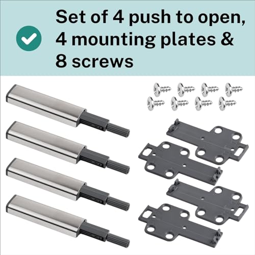 Drucktüröffner Türdämpfer passend als Ersatzteil für IKEA BESTA Schrank Push to Open Türen Tip On (4 Stück)