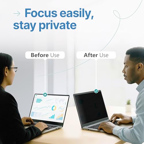 Image of 14.0 Inch (Diagonally Measured) - Privacy Screen Filter - Anti-Scratch, Anti-Glare Protector for Widescreen Laptops by VINTEZ