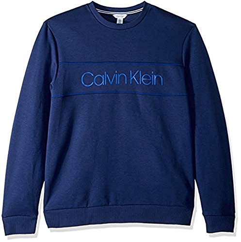 Calvin Klein Mens Long Sleeve Pullover Sweatshirt (Navy Ink XX-Large)