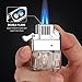 Coldown Butane Lighter Insert, Windproof Gas Lighter with Dual Torch Jet Flame Adjustable and Fuel Refillable, Unique Gifts for Men (Fuel No Included)
