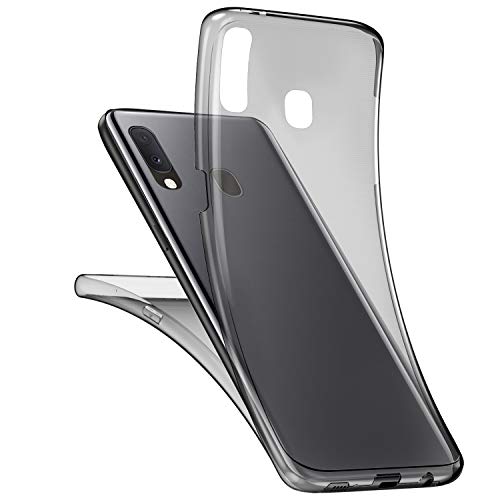 Rann.Bao Compatible with Galaxy M20 Full Body Silicone Case Transparent Soft Bright Cover in TPU 360 Degree Protection Ultra Slim Shell Scratchproof Shockproof Flexible Protective Bumper,Black