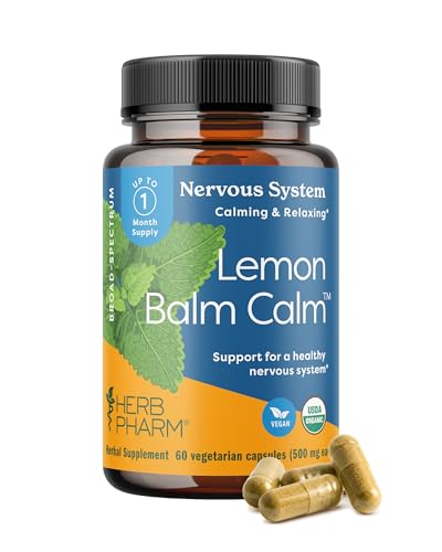 Herb Pharm Lemon Balm Calm Capsules: Calming Nervous System Support: