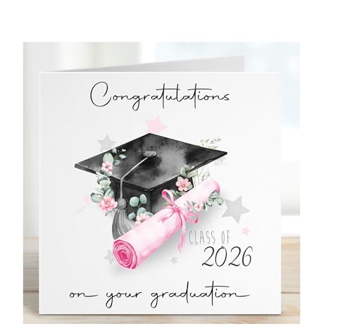 Graduation Card -pink - Congratulations on Your Graduation! Send Best Wishes and Cheers to the Recent Grad. You Did It! Graduation 2026