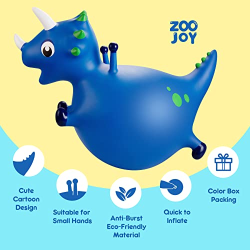 ZOOJOY Bouncy Dinosaur Hopper, Inflatable Dino Bouncing Animal for Toddlers, Indoor Outdoor Ride On Bouncing Horse W/Pump, Hopping Toys Gift for 4 5 6 7 8 Year Old Boy Girl - Image 6