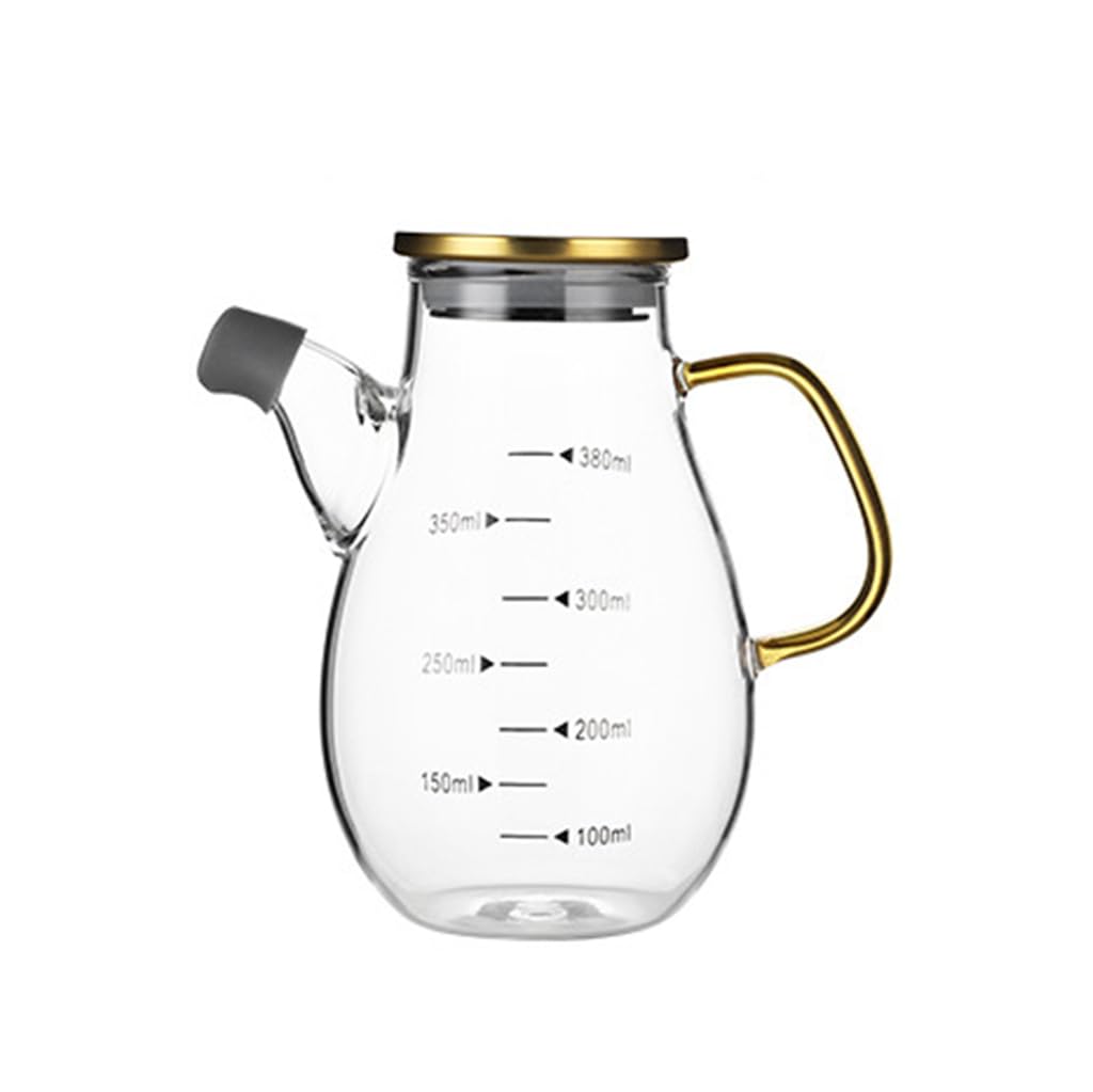 MRKU Öl- und Essigspender aus Glas mit Edelstahldeckel, leicht zu reinigende Dosierflasche