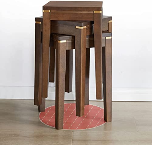 Tabouret de table à manger empilable et rond en bois brut