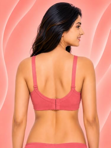 Image of SONA Super Fit Everyday Non Padded Side Support Cotton Full Coverage Bra for Women with Transparent Strap Plus Size Bra