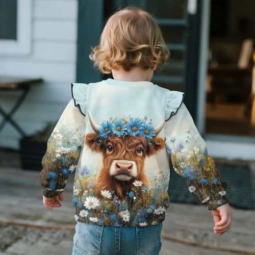 WELLFLYHOM Girl's Pullover Tops 1-8T Graphic Sweatshirt Clothes Crew Neck Long Sleeve Kids Top Sweater Top Fall Outfits3