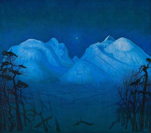 Cuadro de Noche de invierno en las montañas Harald Sohlberg para tu dormitorio zen