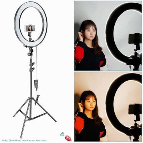 Gran Anillo Luz Selfie NEEWER 18" para retransmisiones en directo y tutoriales de maquillaje 3