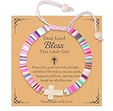 Smilelife Religious Christian Gifts for Women Girls Dear Lord Bless The Little Girl Cross Bracelet Christmas Catholic Communion Baptism Back to School Gifts