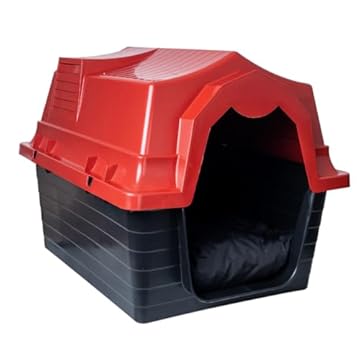 Casinha Para Cachorro N5 Com Colchonete(Vermelho,N4-50CM)