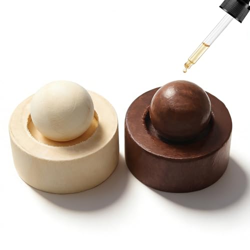 Diffusor-Kugel aus natürlichem Holz für ätherische Öle 2 Stück Holz Aroma Diffuser für Atherische Öle und Aromatherapie Wiederverwendbarer HolzDiffusor für Zuhause Büro Auto Reisen