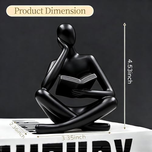 Figura Decorativa Estatua Pensador Arte Abstracto Negra miniatura 3