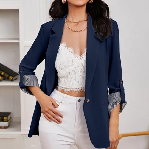 Blazers for Women 2025 Casual Business Suit Jackets Long Sleeve Work Office Lightweight Soft Solid Color Coats2