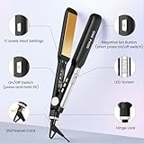 Faszin Professional Hair Straighteners, 42mm Wide-Plate Titanium Negative Ion Flat Iron, 30s Rapid Heating, Real-time Temperature Display, 11 Adjustable Temperature Levels (130-230℃)-Black - Image 6