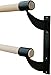 Athletic Bar Double Ballet Brackets (Pair) Fixed Height Wall Mount Ballet Barre 2 Piece Brackets Set Included for 1.5