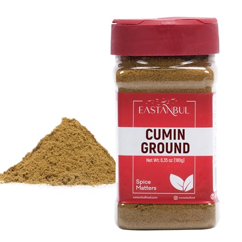 Eastanbul Cumin Powder, 6.35oz Ground Cumin, Ground from Top-Notch Whole Cumin Seeds, Ground Cumin Powder AKA Comina Molido, Cummin, Comino, Cumin Spice Finely Ground Cumin Seasoning, Cumin Tea