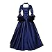 Produktbild Damen Mittelalterkleid Gothic Schnürung Langarm Kleider mit Trompetenärmel Viktorianischen Königin Kostüme Vintage Renaissance Medieval Princess Dress Erwachsene Cosplay (2XL, A-Blau )