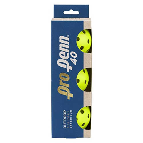 Penn Pro 40 Outdoor Pickleball Balls - Premium Ball For High Performance Play - Usapb Approved, 3-Pack #TOP2