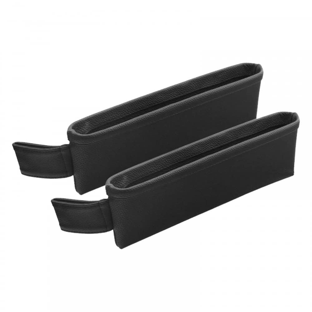 DONGKER Aufbewahrungsbox für Autositze, 2 Stück PU-Leder Car Seat Gap Filler, Vorder-Autositz Lückenfüller für Die Meisten Modelle von Autos, 36x11,5 cm