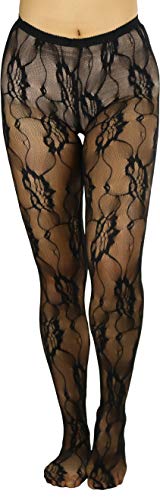 Image of ToBeInStyle Women's Elegant Floral Lace Inspired Spandex Net Full Length Tights