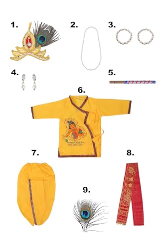 Image of Raj Fancy Dresses Radha and Krishna Brocade Fabric Janmashtami Mythological Character Costume