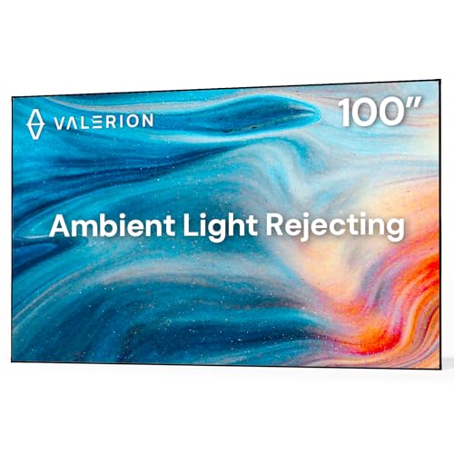 Valerion 100-inch Fresnel ALR Projector Screen, 16:9 Fixed Frame, Daylight Viewing, 1.8 Gain, 85% Ambient Light Rejection (Ceiling & Side), Compatible with Long Throw Projectors