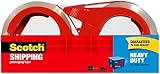 Scotch Heavy Duty Shipping Packing Tape, Clear, Shipping and Packaging Supplies, 1.88 in. x 54.6 yd., 2 Tape Rolls with 2 Dispensers