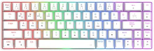 Gravion MK68 Lunor RGB Mekanik Gaming Oyuncu Klavyesi, 68 Tuş Kom...