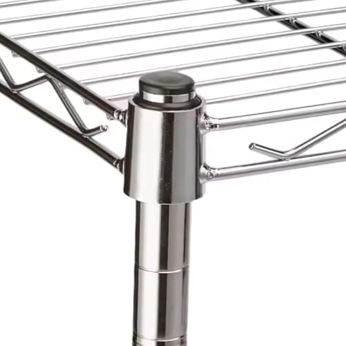 Image of Premium Heavy-Duty 3-Tier Chrome Metal Wire Storage Rack Shelf Organizer | Adjustable Multipurpose Freestanding Shelving Unit for Home, Office, Kitchen | Size 17 inch D x 27 inch W x 30 inch H Inch