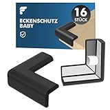 shinfly 16 Stück Eckenschutz Baby, Kantenschutz Baby - Weicher Stoßschutz Eckschutz Schaumstoff, Selbstklebend Kindersicherung Tischkantenschutz für Verschiedene Möbel, Extra Starker(Schwarz)