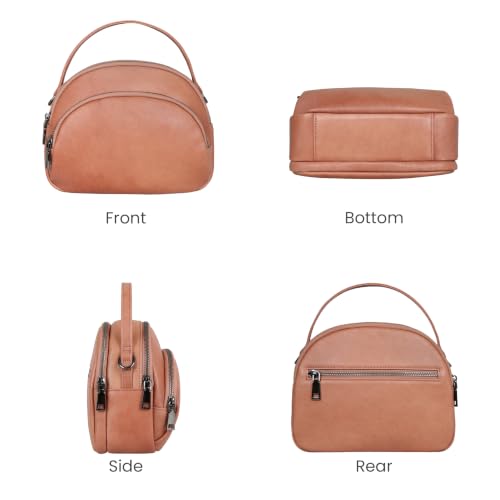 Image of HESHE Genuine Leather Crossbody Bags for Women Small Shoulder Purses