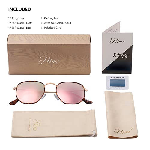 Image of Hipster Hexagonal Polarized Sunglasses Men Women Geometric Square Small Vintage Metal Frame Retro Shade Glasses