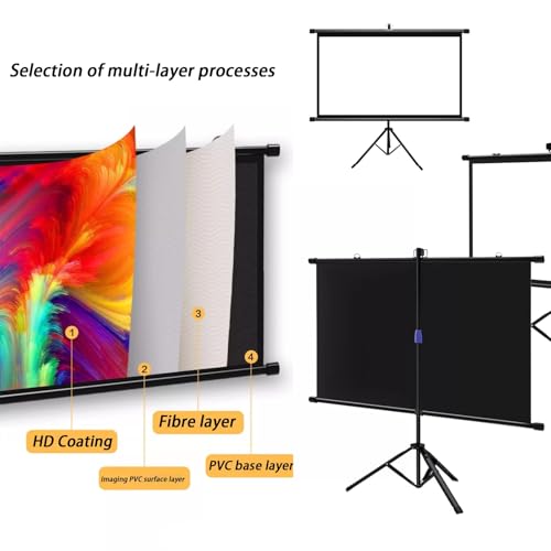 Pantalla de proyección con trípode 72" 16:9 portátil miniatura 6