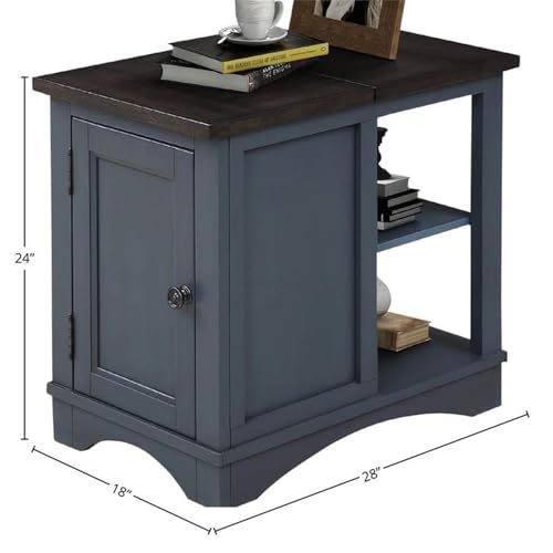 Parker-House-Americana-Modern-Traditional-Wood-Chairside-Table-in-Denim Parker House Americana Modern Traditional Wood Chairside Table in Denim